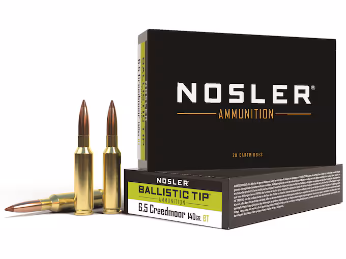 Nosler BT 6.5 Creedmoor Ammo 140 Grain Nosler Ballistic Tip Polymer Tip Box of 20