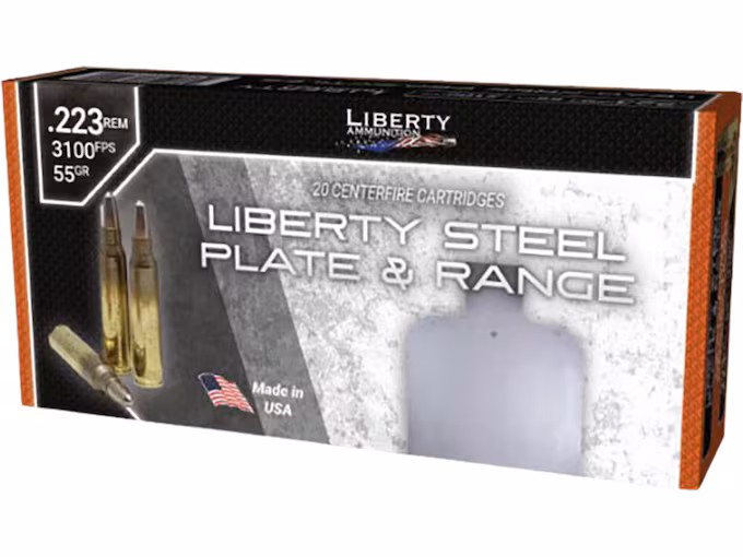 Liberty Steel Plate & Range 223 Remington Ammo 55 Grain Frangible Taper Point Lead Free Box of 20