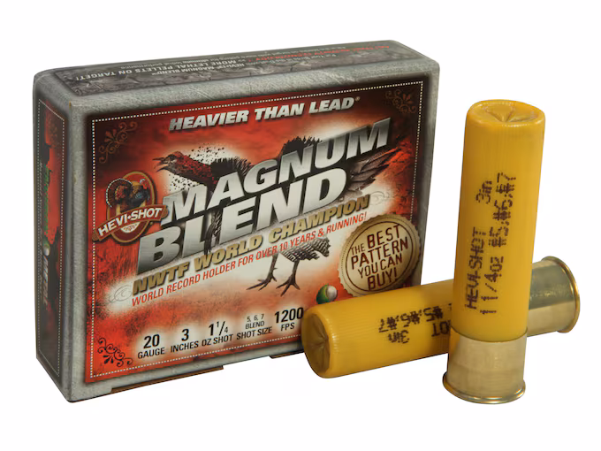 Hevi-Shot Magnum Blend Turkey 20 Gauge Ammo 3" #5, #6, #7 Tungsten Shot 1-1/4 oz Box of 5