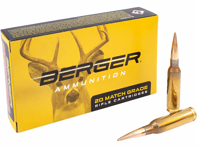 Berger Match Grade 6.5 Creedmoor Ammo 156 Grain Berger Elite Hunter Jacketed Hollow Point Box of 20