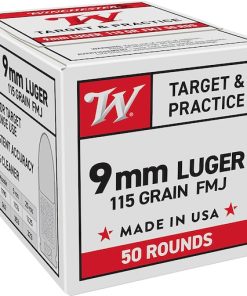 Winchester Target & Practice 9mm Luger Ammo 115 Grain Full Metal Jacket