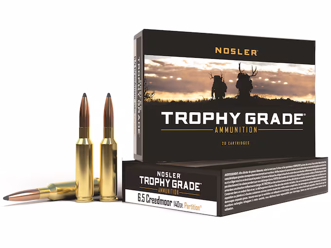Nosler Trophy Grade 6.5 Creedmoor Ammo 140 Grain Nosler Partition Jacketed Soft Point Box of 20