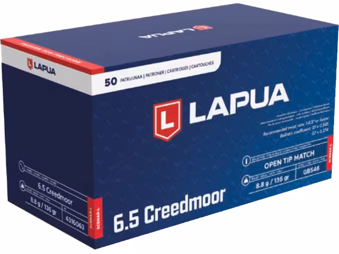 Lapua Scenar-L 6.5 Creedmoor Ammo 136 Grain Open Tip Match Box of 50