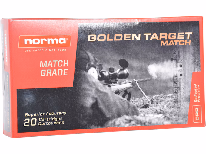 Norma Match 6.5 Creedmoor Ammo 143 Grain Norma Golden Target Jacketed Hollow Point Box of 20