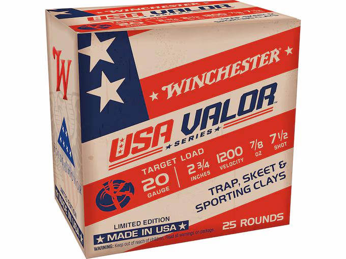 Winchester USA Valor Target Ammunition 20 Gauge 2-3/4" 7/8 oz #7-1/2 Shot