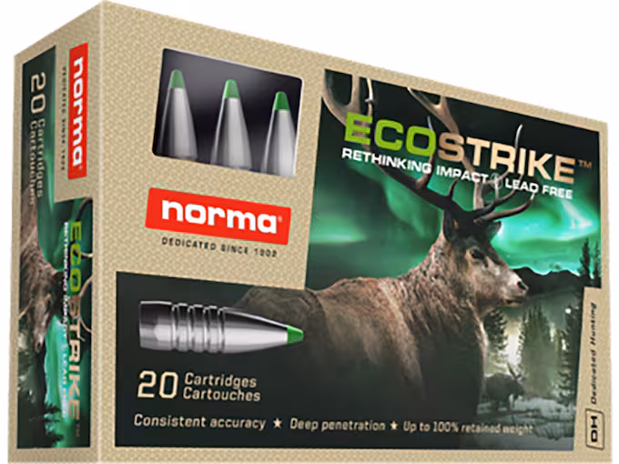 Norma Ecostrike 6.5 Creedmoor Ammo 120 Grain Polymer Tip Lead Free Box of 20