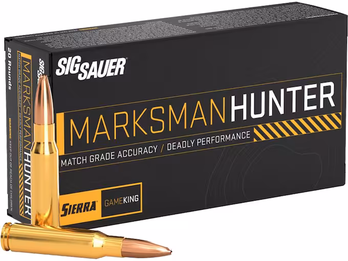 Sig Sauer Marksman Hunter 6.5 Creedmoor Ammo 130 Grain Sierra GameKing Jacketed Hollow Point Box of 20