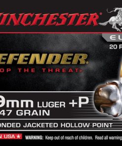 Winchester Defender 9mm Luger +P Ammo 147 Grain Winchester PDX1 Bonded Jacketed Hollow Point Box of 20