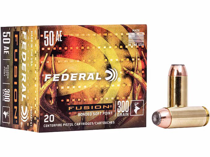 Federal Fusion 50 Action Express Ammo 300 Grain Jacketed Hollow Point Box of 20