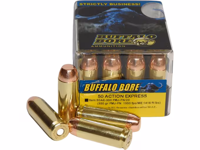 Buffalo Bore 50 Action Express Ammo 350 Grain Full Metal Jacket Box of 20